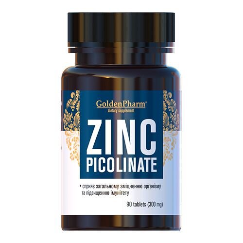 Витамины и минералы Golden Pharm Zinc Picolinate, 90 таблеток