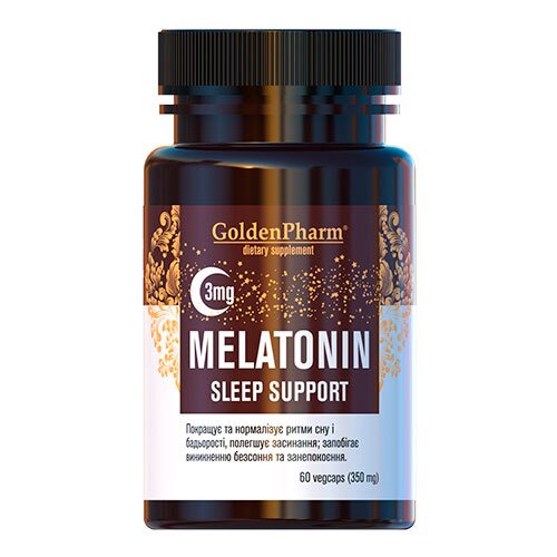 Натуральная добавка Golden Pharm Melatonine Sleep Support 3 mg, 60 вегакапсул
