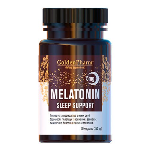 Натуральная добавка Golden Pharm Melatonine Sleep Support 5 mg, 60 вегакапсул