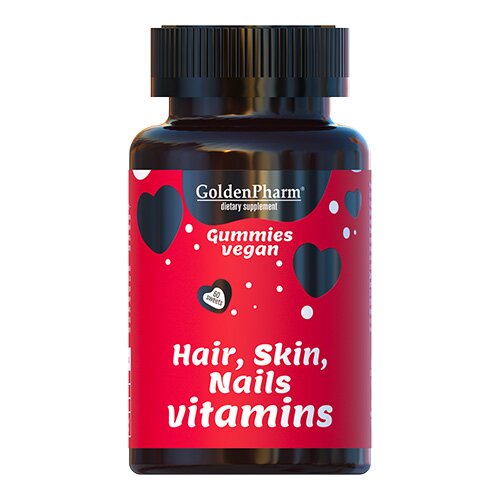Витамины и минералы Golden Pharm Hair Skin Nails Vitamins, 60 желейок