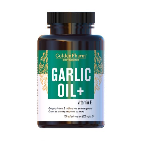 Натуральна добавка Golden Pharm Garlic Oil 500 mg, 120 вегакапсул