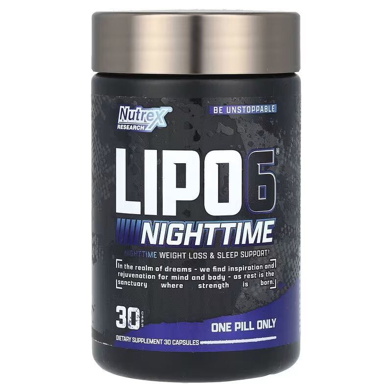 Жироспалювач Nutrex Research Lipo-6 NightTime, 30 капсул