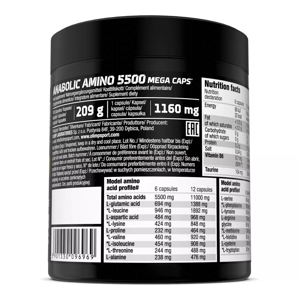 Аминокислота Olimp Sport Nutrition Anabolic Amino 5500, 180 капсул. Фото 2