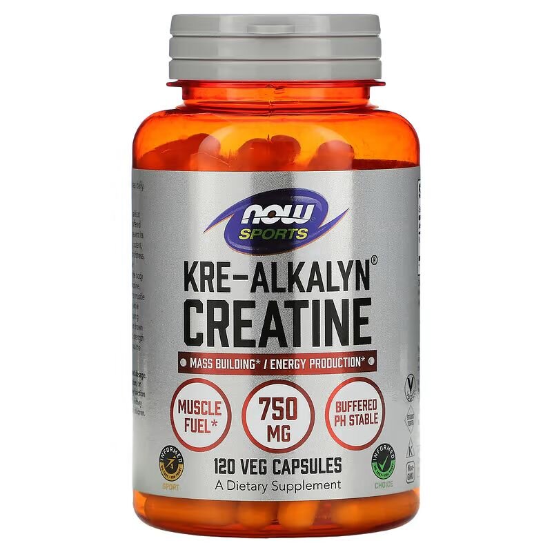 Креатин NOW Sports Kre-Alkalyn Creatine, 120 капсул
