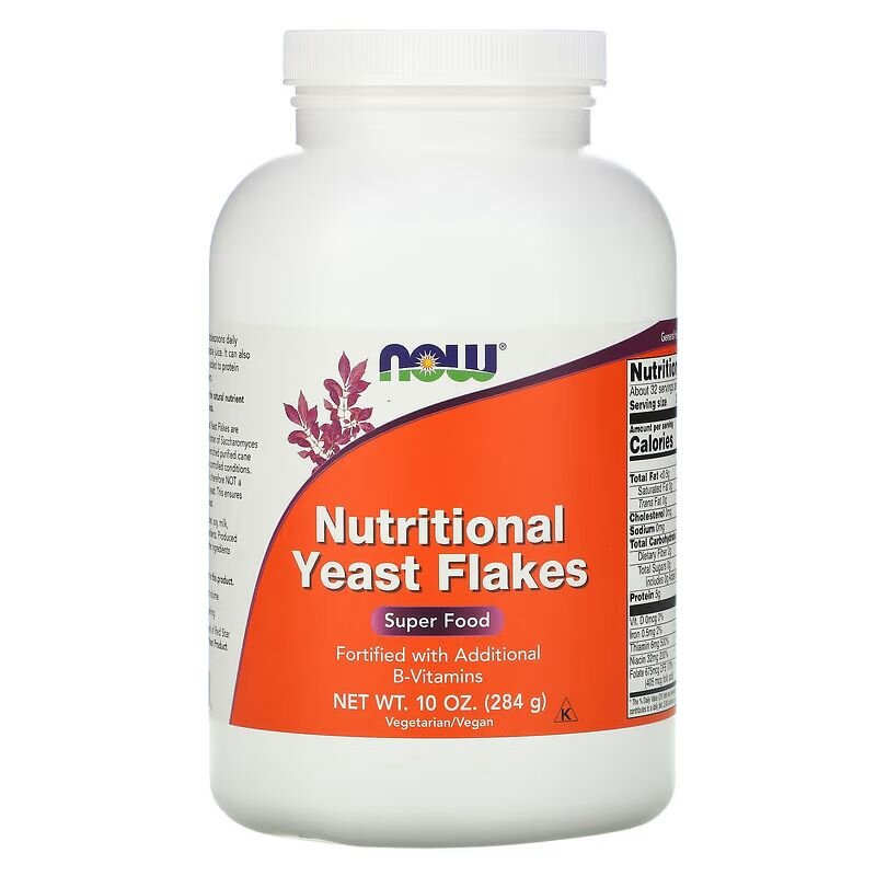 Натуральна добавка NOW Nutritional Yeast Flakes, 284 грам