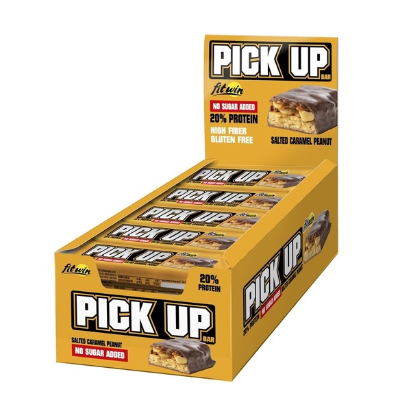 Батончик FitWin Pick Up, 24*45 грам - Солона карамель і арахіс. Фото 2