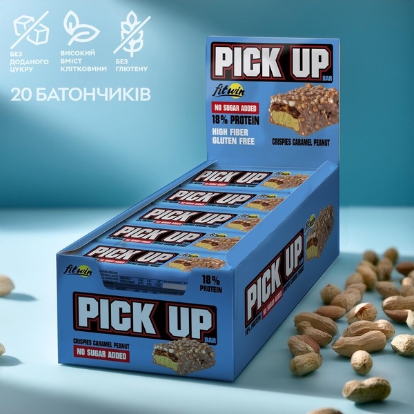 Батончик FitWin Pick Up, 20*45 грам - Кранчі, карамель і арахіс