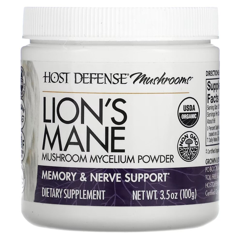 Натуральна добавка Host Defense Lion's Mane, 100 грам