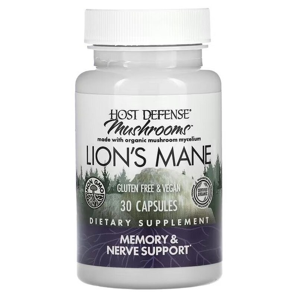 Натуральна добавка Host Defense Lion's Mane, 30 вегакапсул