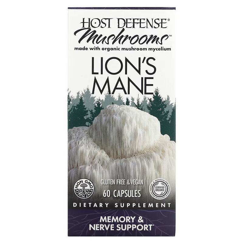Натуральна добавка Host Defense Lion's Mane, 60 вегакапсул. Фото 2