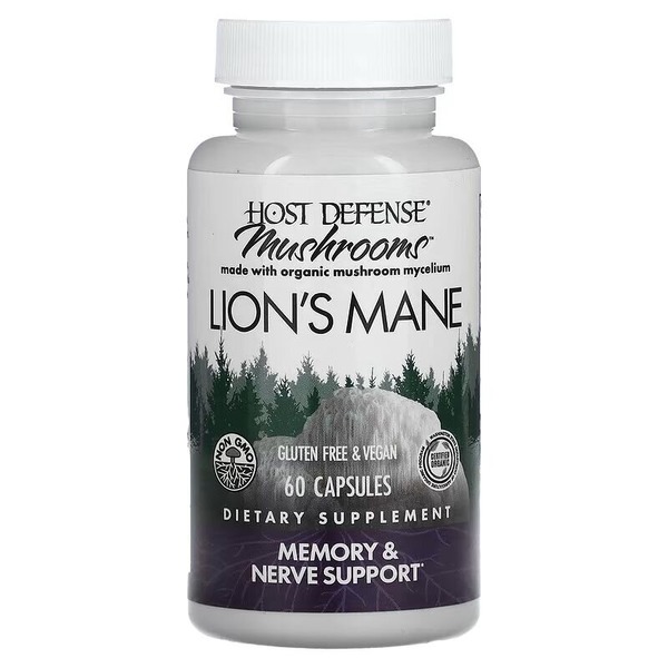 Натуральна добавка Host Defense Lion's Mane, 60 вегакапсул