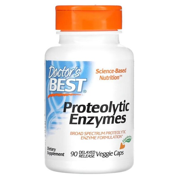Протеолитические ферменты Doctor's Best Proteolytic Enzymes, 90 вегакапсул