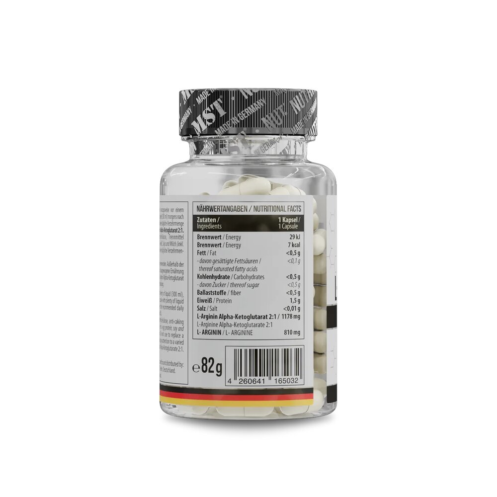 L-аргінін альфа-кетоглутарат MST Nutrition L-Arginine AKG, 60 капсул для покращення кровообігу. Фото 2