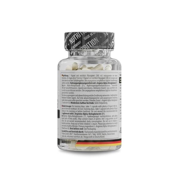 L-аргінін альфа-кетоглутарат MST Nutrition L-Arginine AKG, 60 капсул для покращення кровообігу. Фото 3