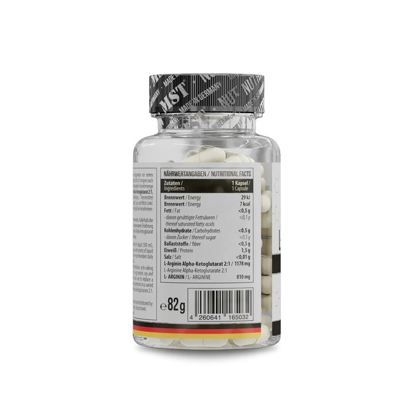 L-аргінін альфа-кетоглутарат MST Nutrition L-Arginine AKG, 60 капсул для покращення кровообігу. Фото 2