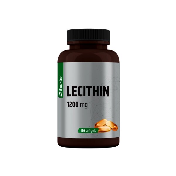 Лецитин з вітаміном Е Sporter Lecithin, 120 капсул для підтримки печінки, мозку та нервової системи