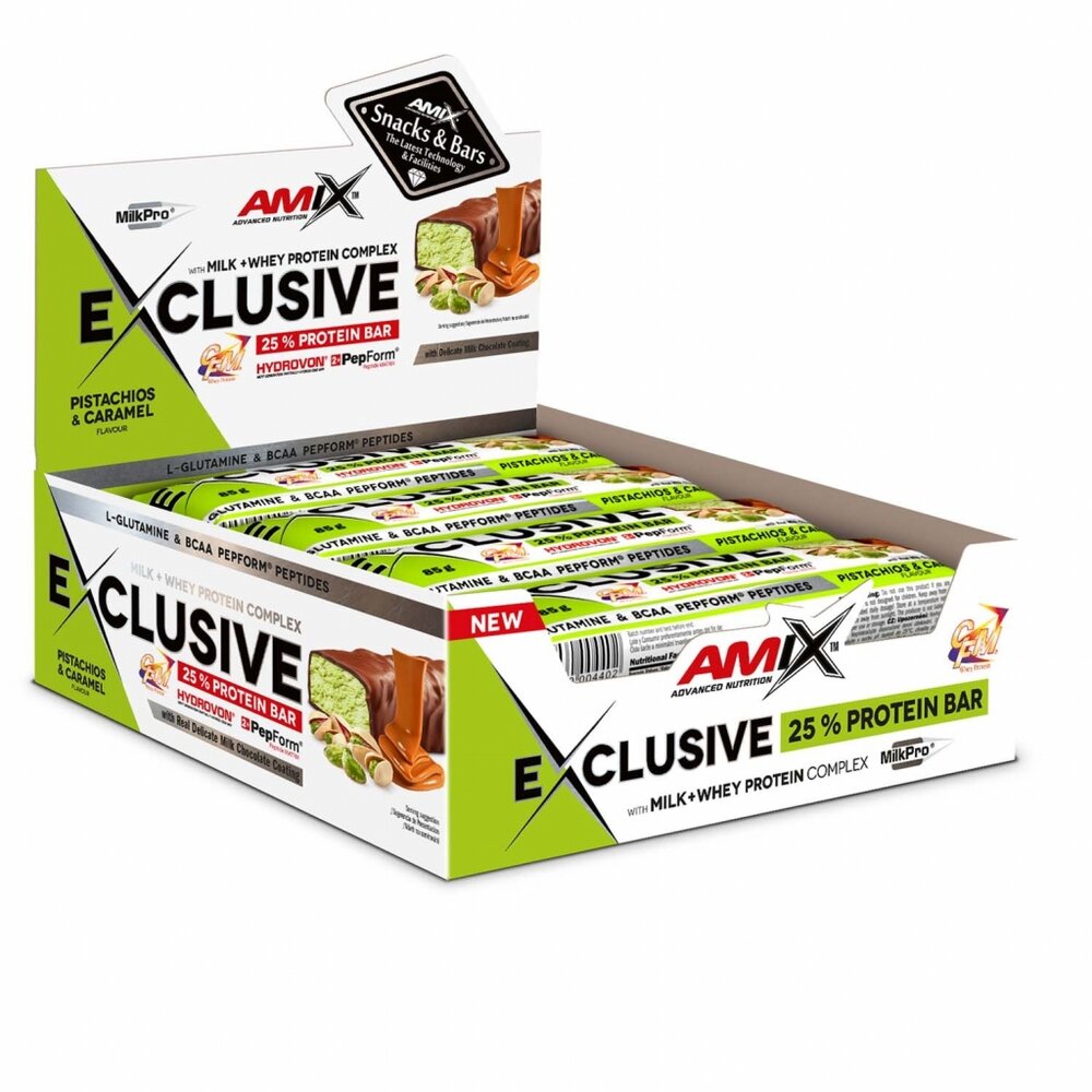 Батончик AMIX Exclusive Protein Bar, 12*85 грам. Фото 8