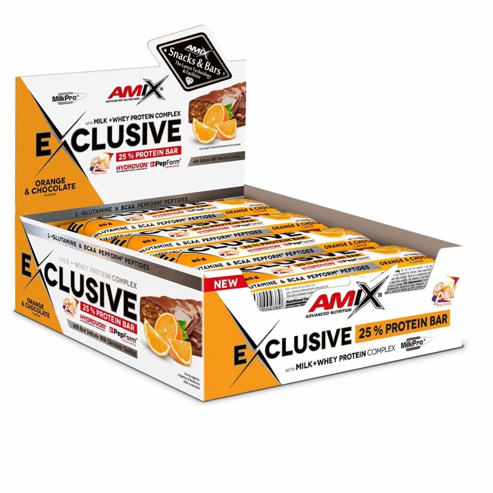 Батончик AMIX Exclusive Protein Bar, 12*85 грам. Фото 2