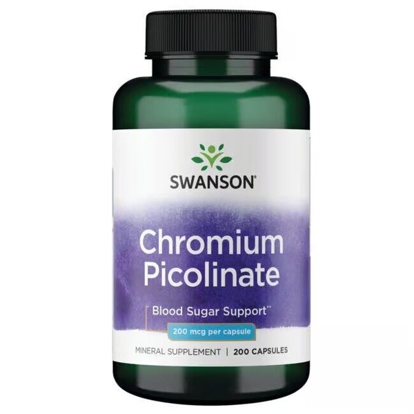Хром Swanson Chromium Picolinate 200 mcg, 200 капсул для підтримки рівня цукру в крові