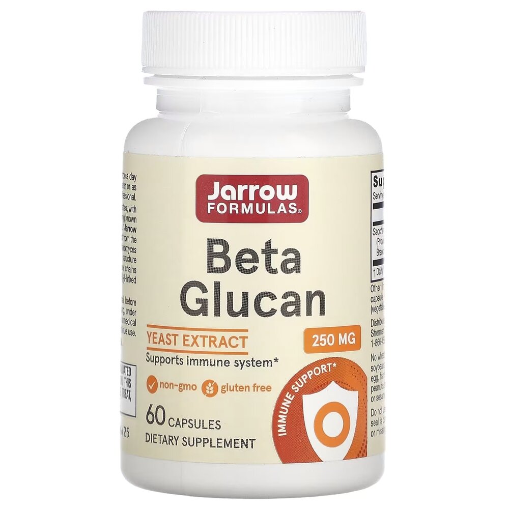 Бета-глюкан Jarrow Formulas Beta Glucan 250 mg, 60 капсул для поддержки иммунной системы