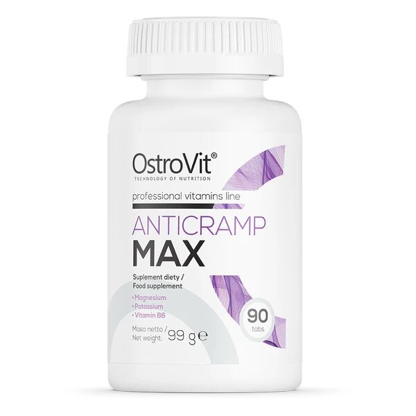 Магний, калий и витамин В6 OstroVit Anticramp Max, 90 таблеток для поддержки мышц