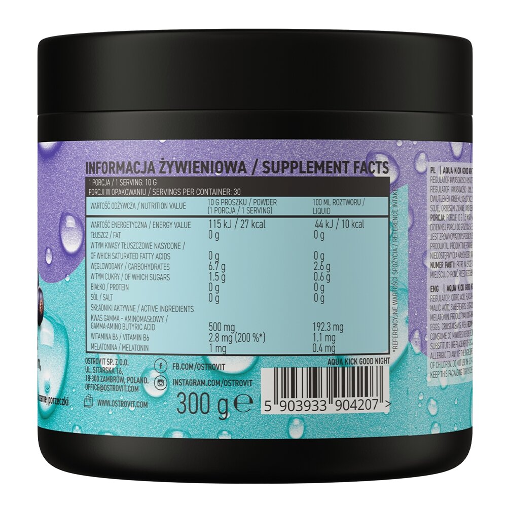 Натуральна добавка OstroVit Aqua Kick Good Night, 300 грам - Чорна смородина для гарного сну. Фото 2