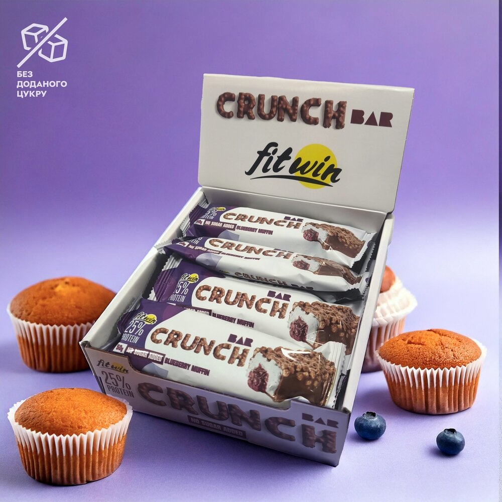Батончик FitWin Crunch Bar 25%, 12*50 грам. Фото 5