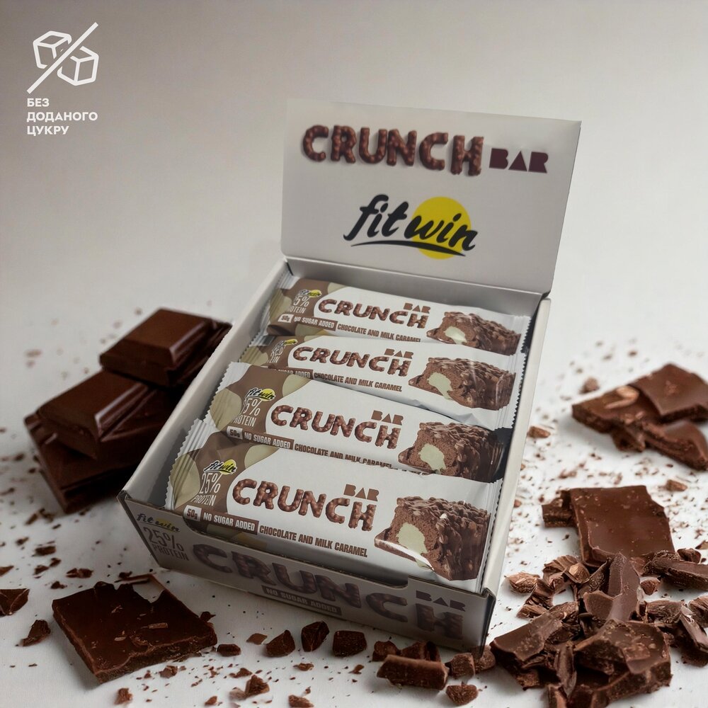 Батончик FitWin Crunch Bar 25%, 12*50 грам. Фото 6