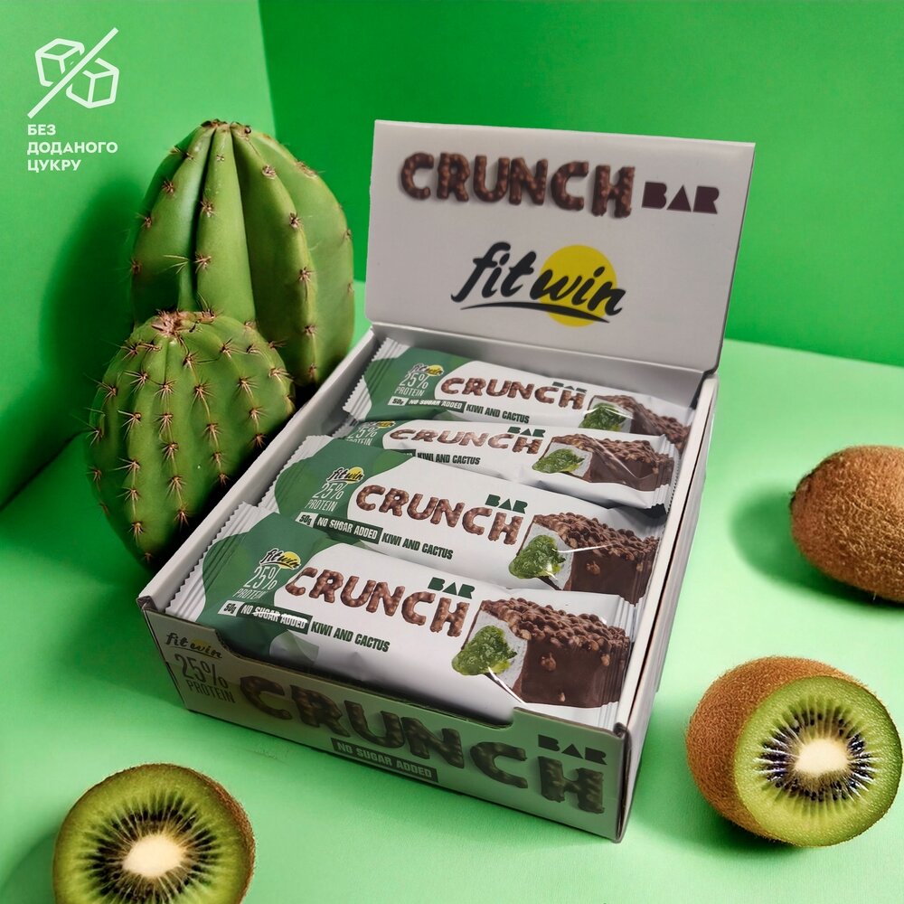 Батончик FitWin Crunch Bar 25%, 12*50 грам. Фото 2