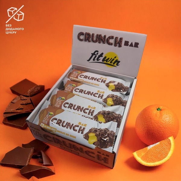 Батончик FitWin Crunch Bar 25%, 12*50 грам. Фото 3