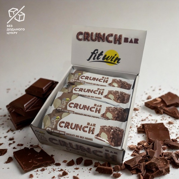 Батончик FitWin Crunch Bar 25%, 12*50 грам. Фото 6