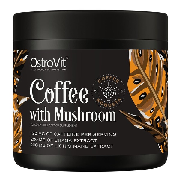 Кава з екстрактами грибів OstroVit Coffee with Mushrooms, 150 грам з додаванням L-теаніну та ніацину