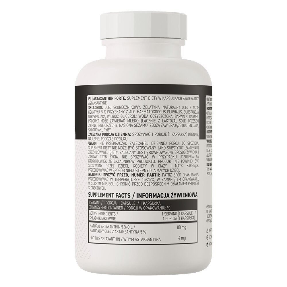 Натуральная добавка OstroVit Astaxanthin Forte, 90 капсул. Фото 2