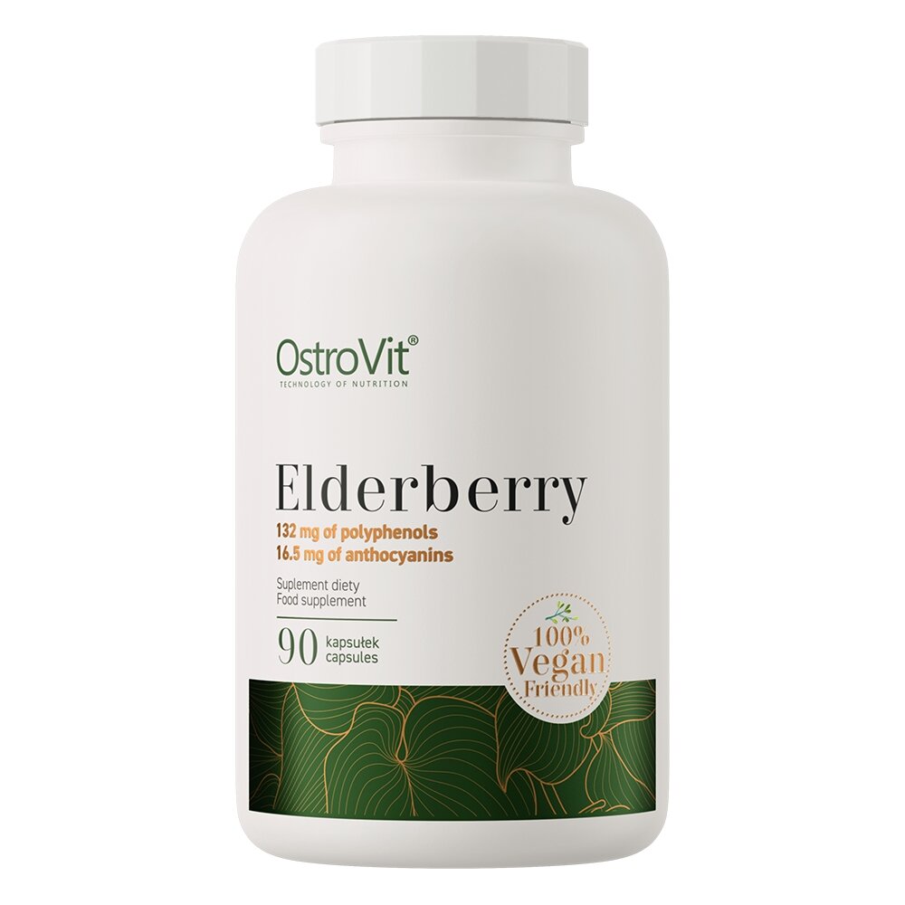 Экстракт бузины OstroVit Vege Elderberry, 90 капсул для поддержки иммунной системы