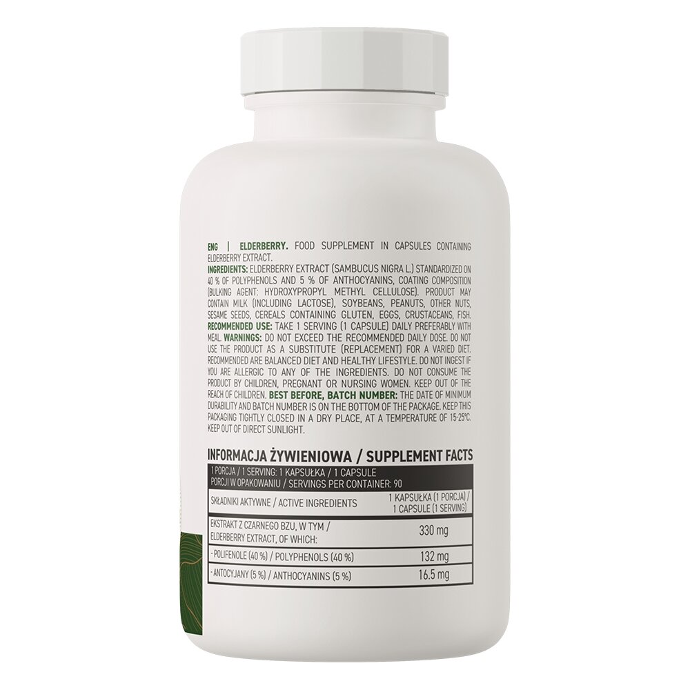 Экстракт бузины OstroVit Vege Elderberry, 90 капсул для поддержки иммунной системы. Фото 2