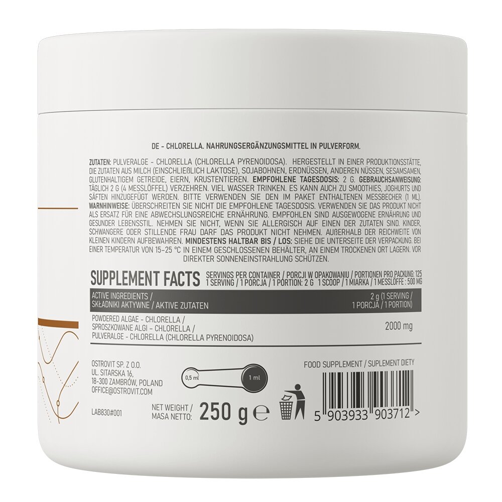 Хлорела OstroVit Chlorella, 250 грам для підтримки імунної системи. Фото 2