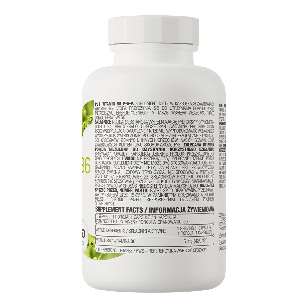 Вітамін В6 OstroVit Vitamin B6 P-5-P, 60 капсул. Фото 2