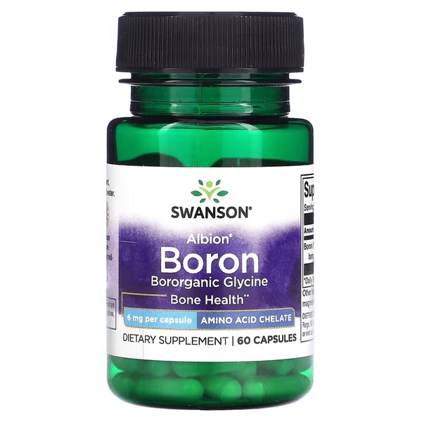 Бор Swanson Albion Boron Bororganic Glycine, 60 вегакапсул
