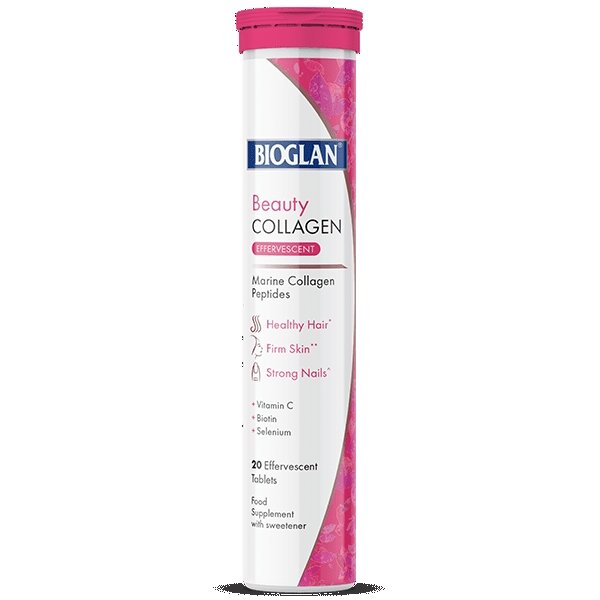 Морський колаген Bioglan Beauty Collagen Effervescent, 20 шипучих таблеток для здоров'я шкіри, волосся та нігтів