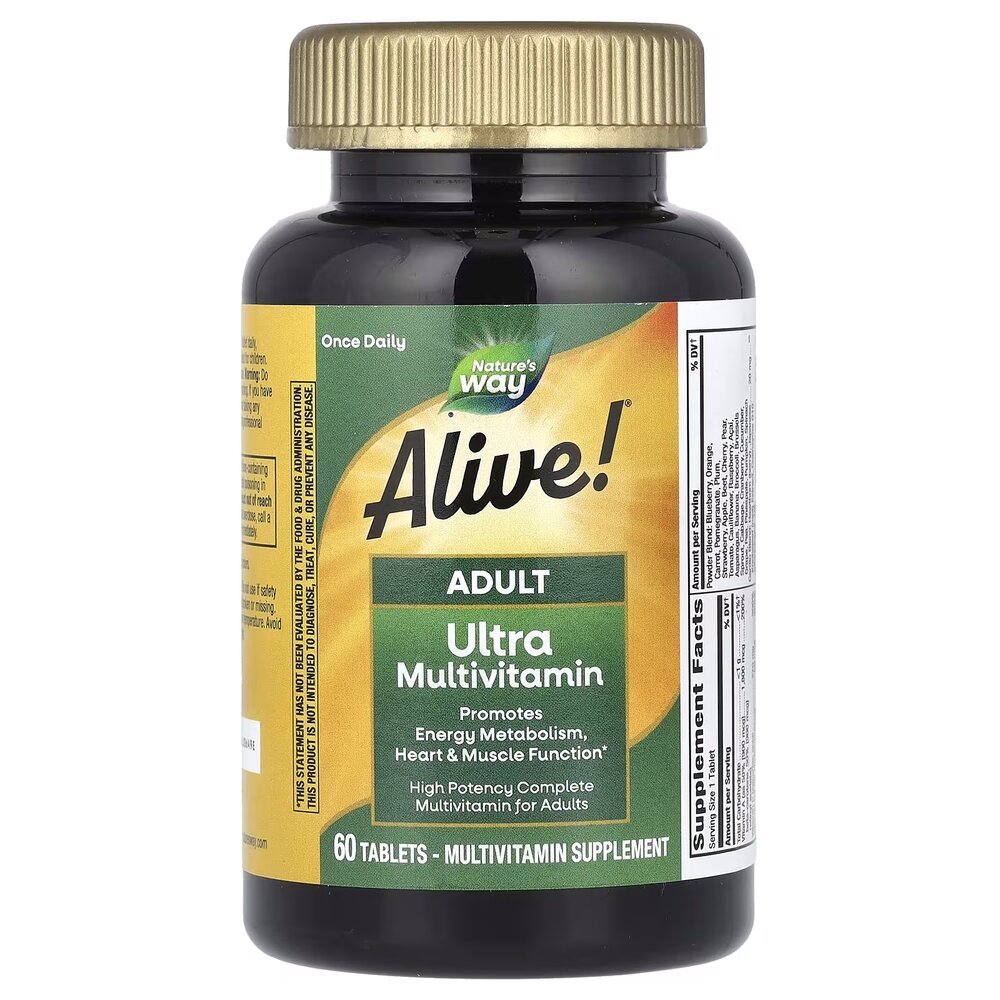 Вітаміни та мінерали Nature's Way Alive! Adult Ultra Potency, 60 таблеток. Фото 4