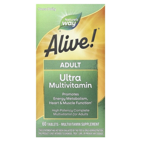 Вітаміни та мінерали Nature's Way Alive! Adult Ultra Potency, 60 таблеток