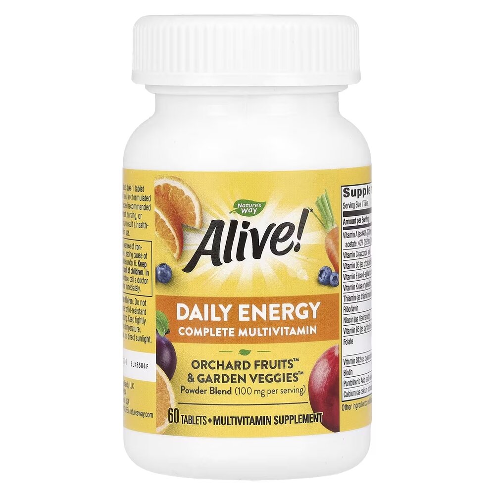 Вітаміни та мінерали Nature's Way Alive! Daily Energy, 60 таблеток. Фото 4