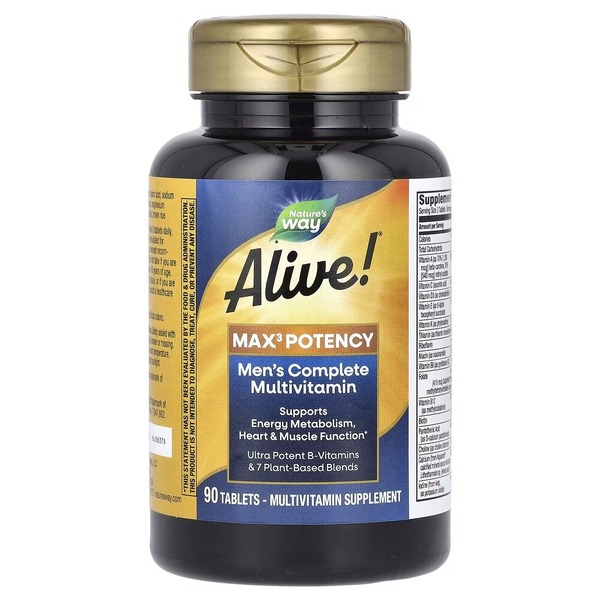 Комплекс для здоровья мужчин Nature's Way Alive! Max3 Potency Men's, 90 таблеток. Фото 4