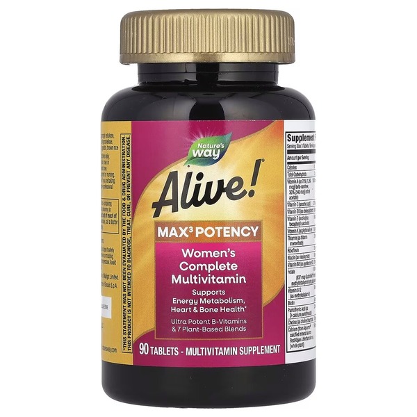 Комплекс для здоровья женщин Nature's Way Alive! Max3 Potency Women's, 90 таблеток. Фото 4