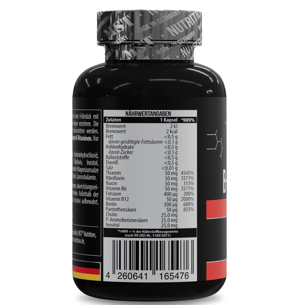 Комплекс витаминов группы B MST Nutrition B-Complex Professional, 120 капсул для поддержки общего здоровья. Фото 3