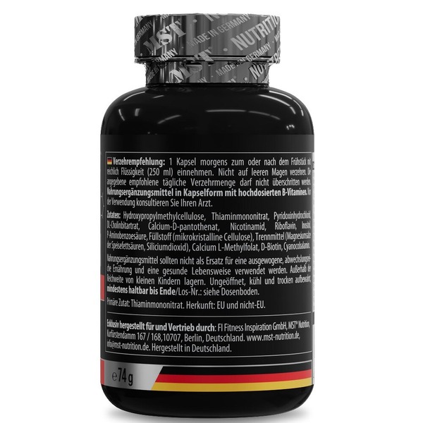 Комплекс витаминов группы B MST Nutrition B-Complex Professional, 120 капсул для поддержки общего здоровья. Фото 2