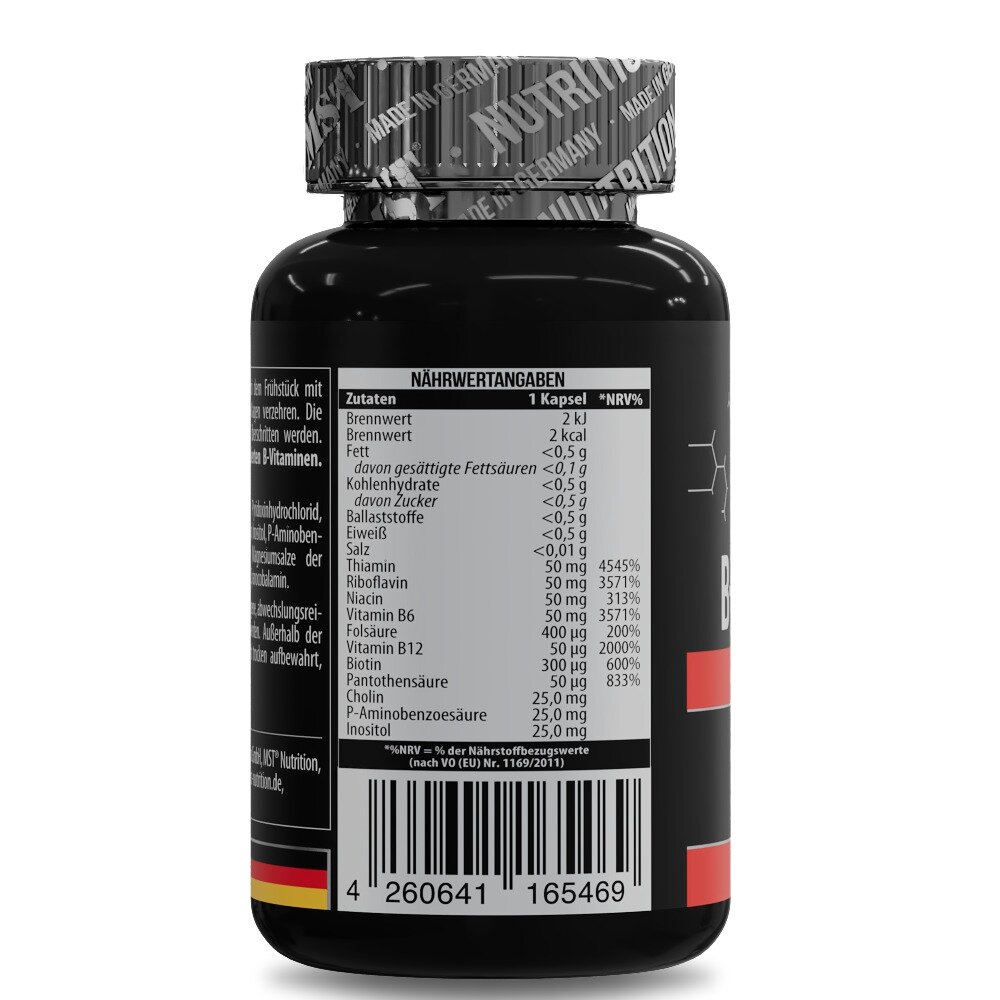 Комплекс вітамінів групи В MST Nutrition B-Complex Professional, 60 капсул для підтримки енергії та загального здоров’я. Фото 3