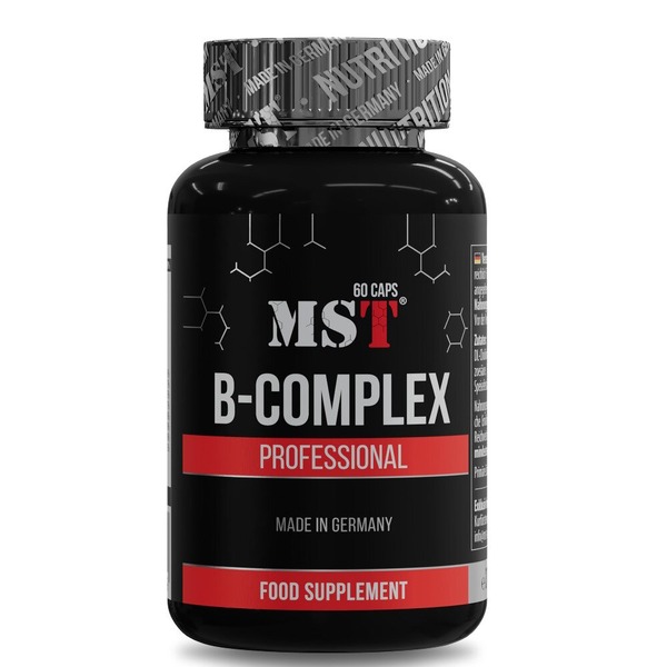 Комплекс вітамінів групи В MST Nutrition B-Complex Professional, 60 капсул для підтримки енергії та загального здоров’я