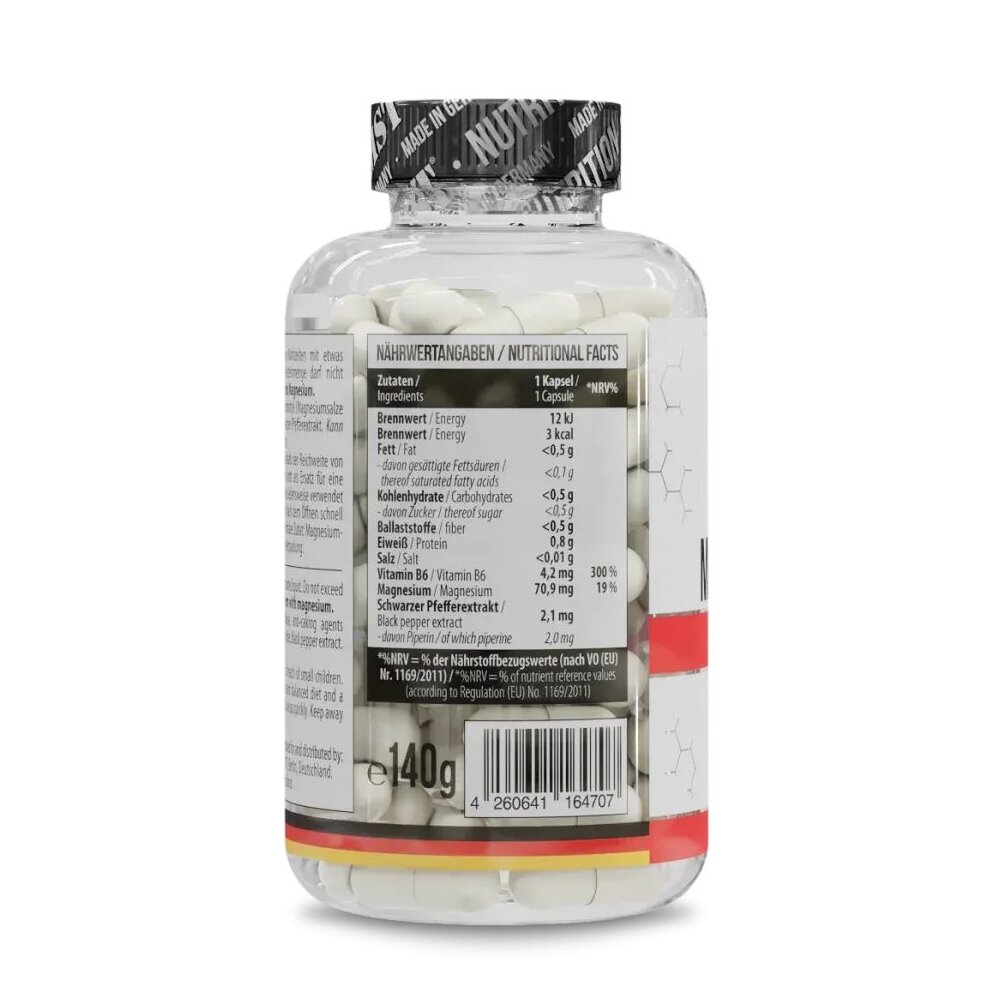 Магній таурат та вітамін В6 MST Nutrition Magnesium Taurate + Vitamin B6, 120 капсул. Фото 3