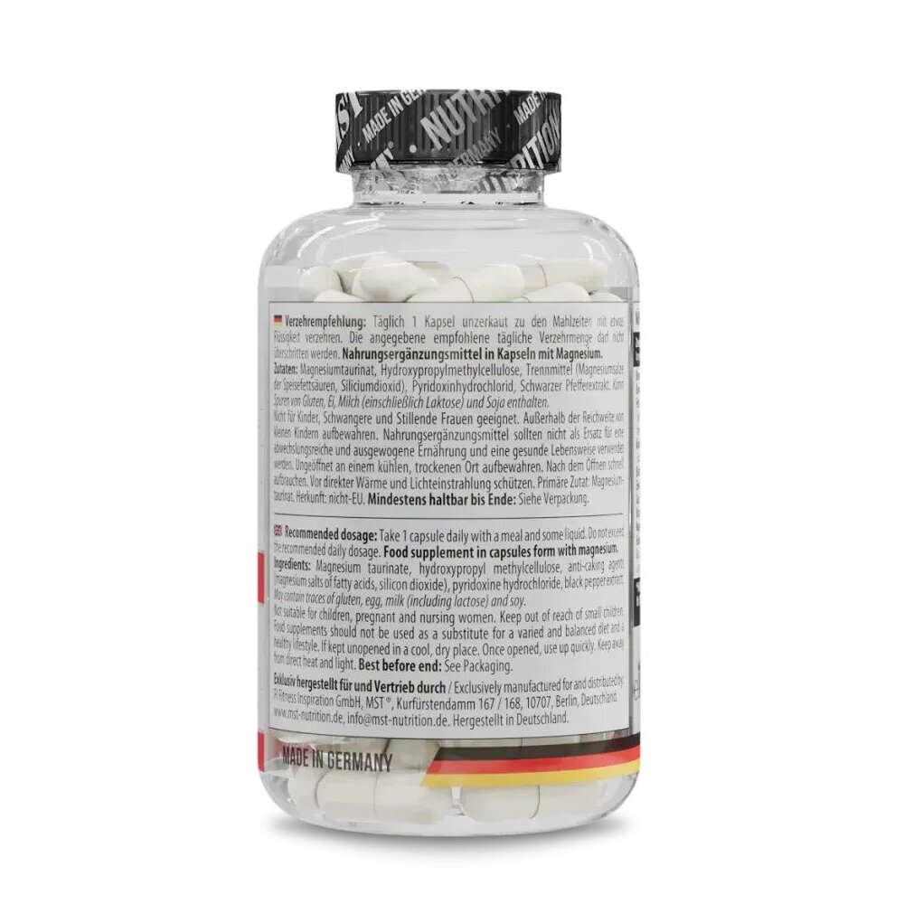 Магній таурат та вітамін В6 MST Nutrition Magnesium Taurate + Vitamin B6, 120 капсул. Фото 2